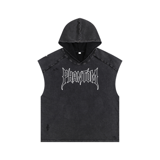 Snow Washed Boxy Hooded Tank Top