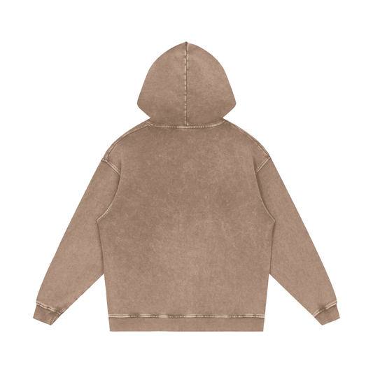 Snow Washed Loose Cotton Hoodie