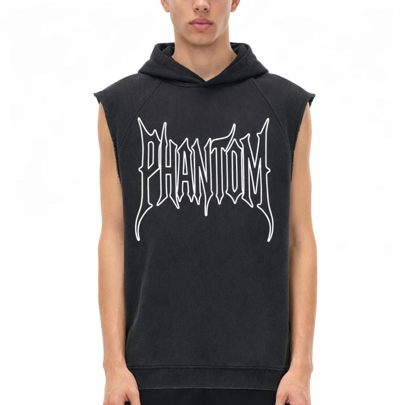 Snow Washed Sleeveless Hoodie